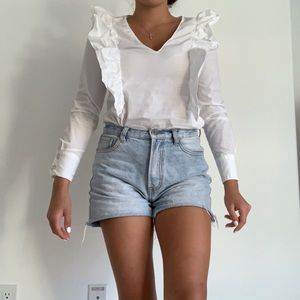 Blouse with ruffle detail